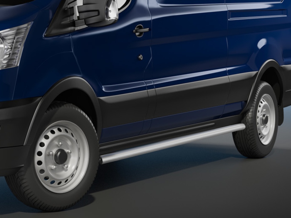 Ford Transit Bj. '00-'14 | mittlerer Radstand: COBRA Chrom-Seitenschutzrohre