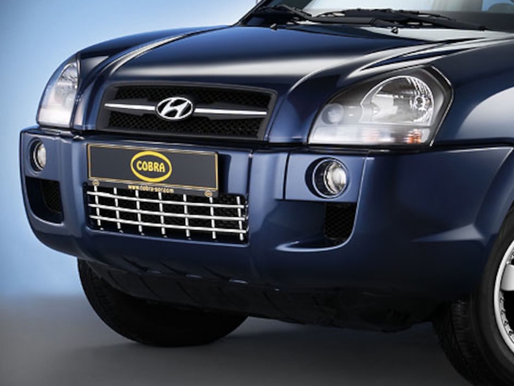 Hyundai Tucson JM Bj. 04-10: COBRA Chrom-Stoßstangengrill