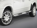 Isuzu D-Max Bj. 07-12: COBRA Chrom-Seitenschutzrohre mit Trittstufen