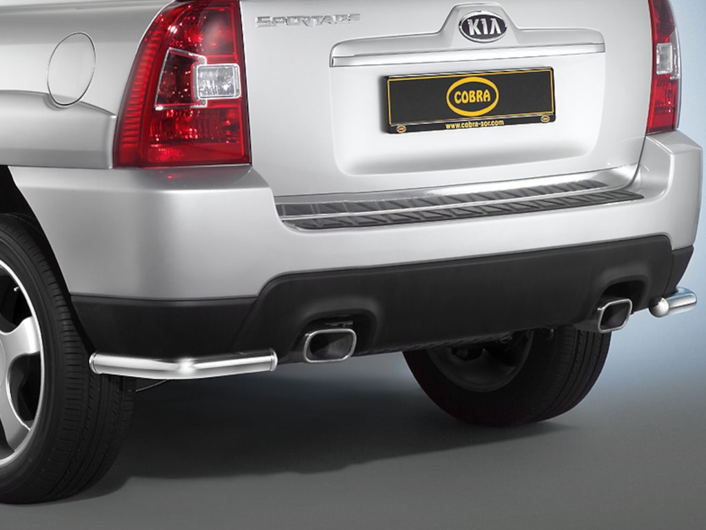 Kia Sportage Bj. '08-'10-: COBRA Ecken-Chrom-Heckschutzbügel