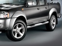 Nissan PickUp D22 NP300 bouwjaar '02-KC& SC: COBRA verchroomde zijdelingse beschermbuizen met trede