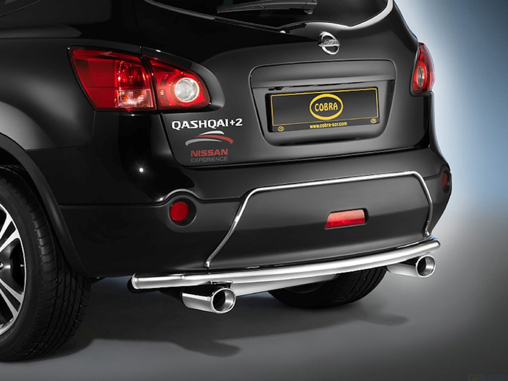 Nissan Qashqai+2 Bj. 08-: COBRA Chrom-Heckschutzrohr