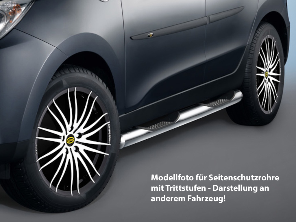 [HYU1355] Hyundai H1 ab Bj. 2008: COBRA Chrom-Seitenschutzrohre mit Trittstufen