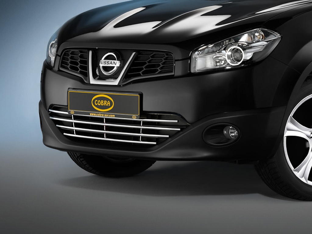 [NIS1385] Nissan Qashqai J10 bouwjaar10-14, Qashqai +2 (J10E) bouwjaar08-14: COBRA verchroomde bumpergrille