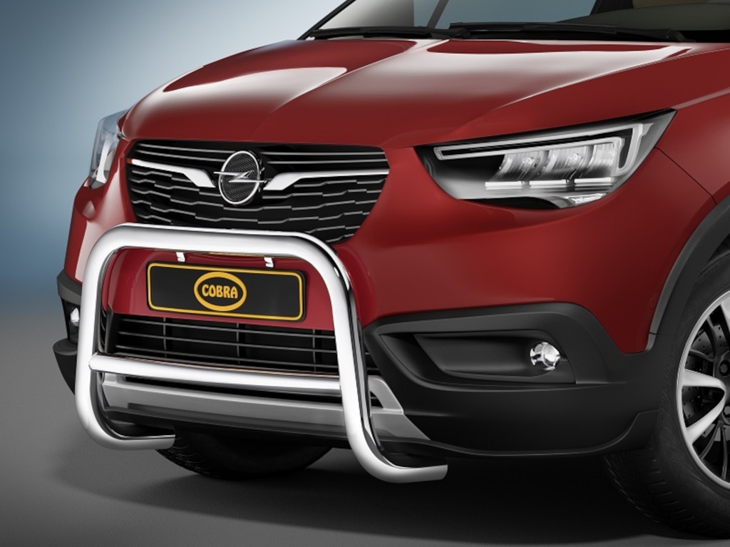 [OPEL1131EC] Opel Crossland X Bj. 17-: COBRA Chrom-Frontschutzbügel
