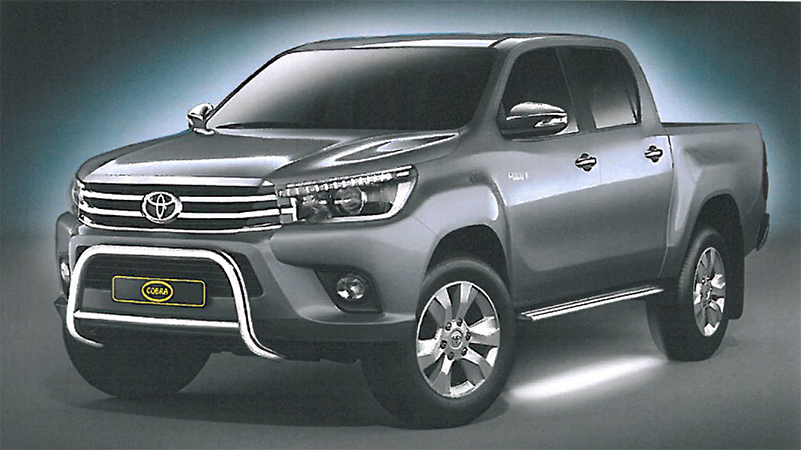 [TOY1521EC-S] Toyota Hilux DC г.в. 16-22: COBRA передняя защитная дуга с чёрным порошковым покрытием
